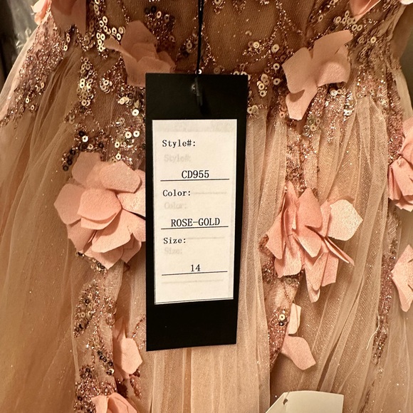 SOLD - Strapless Glitter Layered Tulle Ball Gown - Picture 10 of 11